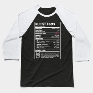 NU'EST Nutritional Facts 2 Baseball T-Shirt